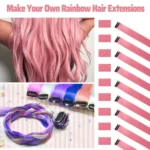 kf-Ad217ccf98a314cd48bc90413e5a39be3N-5-Pc-Synthetic-Black-Friday-22-Inch-Colored-Pink-Hair-Extensions-Party-Highlights-Straight-Hairpiece