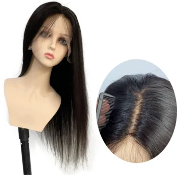 28" Soft Silk Base Full Lace Wig Human Hair 5”x4.5“ Silk Top Wig Straight Brazilian Remy Transparent Lace Wig for Women