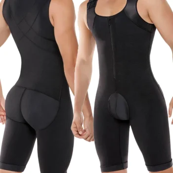 Men's Shapewear Bodysuit Tummy Control Compression Slimming Full Body Shaper Workout Abs Abdomen Underwear Plus Size Open Crotch