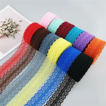 10yards/Lot 30mm Lace Ribbon Bilateral Handicrafts Embroidered Net Lace Fabric Trim For Sewing Fabric Ribbon Skirt Accessories