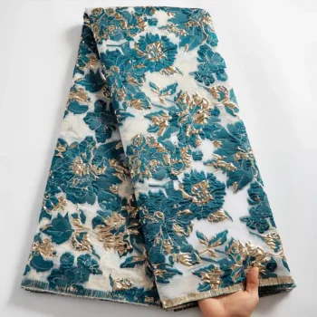 Latest African Brocade Fabric High Quality French Jacquard Lace Fabric Nigerian Lace Material For Wedding Party Dress S2539