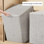 Large Capacity Clothes Storage Bag Organizer With Reinforced Handle For Blankets Bedding Foldable With Zipper Storage Bag