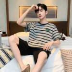 kf-S5edbe97c2b404015a3d8d4d2694c1553z-Summer-Pajamas-Loungewear-Set-Men-s-Youth-Sports-Short-Sleeve-Loose-Casual-Loungewear-Plus-Size-Suit