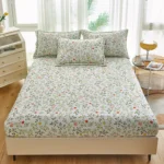 Floral Fitted Sheet Set Flowers Plant Fitted Sheet Soft Breathable Queen King Mattress Cover with Pillowcases Home Bedding Set