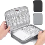 Gray Digital Storage Bag USB Data Cable Organizer Earphone Wire Bag Pen Power Bank Travel Kit Case Pouch Electronics Accessories