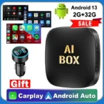 صندوق AI للسيارة لاسلكي ، أنظمة ذكية للسيارة ، أندرويد 13 ، محول تلقائي ، بطاقة TF لـ Netflix ، YouTube ، جديد ، 3 في 1