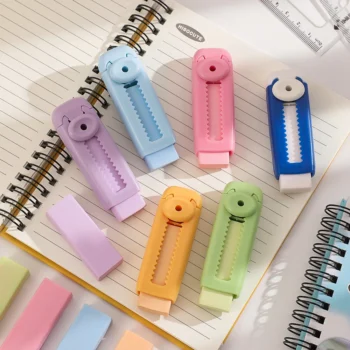 محايات رسم قلم رصاص مطاطية قابلة للسحب ، ممحاة دفع دفع للطلاب ، لوازم مدرسية للأطفال ، مكتب ، 2 مجموعة