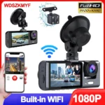 Dash Cam for Cars WIFI APP Car DVR 3 Channel Front Camera Video Recorder Rear View Camera for Vehicle Black Box Car Assecories
