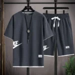 kf-Sd85220a12d014ffc8a30eaae13c2da8fj-2024Summer-Men-s-Waffle-Sets-Casual-T-Shirt-And-Shorts-Set-Male-Sports-Suit-Solid-Color