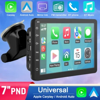 AHOUDY-شاشة تشغيل محمولة ، MP5 ، مشغل ذكي ، مشغل سيارة لاسلكي ، مشغل هواء أندرويد تلقائي ، شاشة لوحة قيادة موسيقية بلوتوث ، 7 بوصة