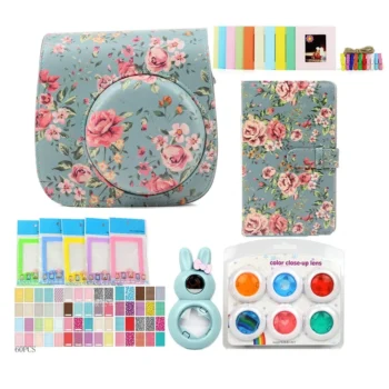 جراب حقيبة جلد صناعي لفوجي فيلم صغير مشرق ألبوم صور ملصقات عدسة لفوجي فيلم Instax Mini8 و 8 + و 9 و 3 و 96 جيوب