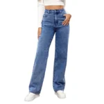 kf-Sdd213513cef34a1c942bbbfacf390c66u-Women-Jeans-Straight-Pants-Denim-Washing-High-Waist-Loose-Fit-Pockets-Basics-Ankle-Length-Pants-Solid
