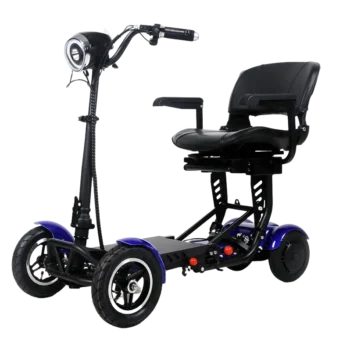 Foldable Four Wheels Elderly Scooter With Comfortable Armrests Seat 36V 15.6A Dual Motor Kick Scooter Electric For Home Use