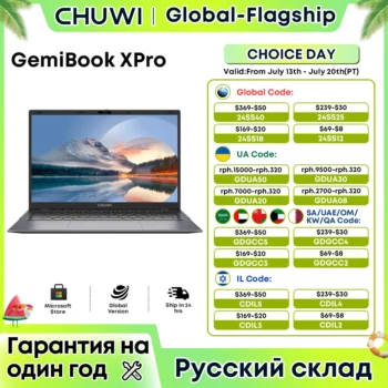حاسب محمول CHUWI-GemiBook XPro مع مروحة تبريد ، 14.1 بوصة إنتل N100 الرسومات ، 600 وحدة معالجة الرسومات ، 8GB RAM ، 256GB SSD ، ويندوز 11 دفتر