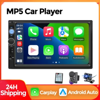 مشغل وسائط متعددة راديو السيارة MEKEDE ، مشغل سيارات MP5 عالمي ، أندرويد تلقائي ، BT ، USB ، TF ، FM ، كاميرا ، نظام ذكي ، شاشة عالية الدقة 7 بوصة ، 2DIN