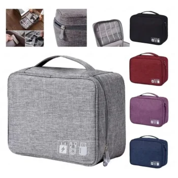 Portable Cable Storage Bag Waterproof Digital Electronic Organizer USB Data Line Charger Plug Travel Storage Bag