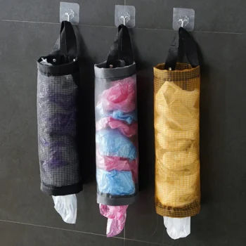 Wall-mounted Storage Basket for Kitchen, Large Capacity Plastic Bag Storage Bag for Home Use