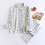 2024 New Spring/Autumn Women's Pajamas 100% Cotton Women Home Clothes 2-piece Set Long sleeved pants Women Sleepwear