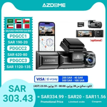 Upgrade AZDOME M550 Pro Car DVR Dash Cam 4K 5.8Ghz WiFi 2/3 Cameras Front/Cabin/Rear Cam GPS Night Vision Parking Monitor داش كا