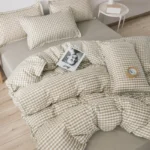 200x230cm Duvet Cover Set with Bed Linens Single/Queen/King Size Solid Color Comforter Bedding Set for Double Bed Cover Quilt