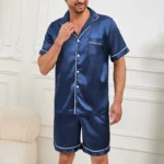 kf-Sfcc884d0087d4e2691279a4e8eb68282f-Men-Satin-Short-Sleeve-Pajama-Set-Summer-Sleepwear-for-Man-Button-Down-Shirt-Elastic-Waist-Shorts