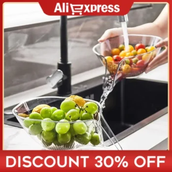 Multifunctional Washing Drain Basket Fruit Plate Colander Household Sink Vegetable Washing Basin Cleaning Gadget Kitchen Tools