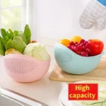 Rice Sieve Plastic Colander Rice Washing Filter Basket Kitchen Food Beans Vegetables and Fruit Bowl Drain Cleaning Basket