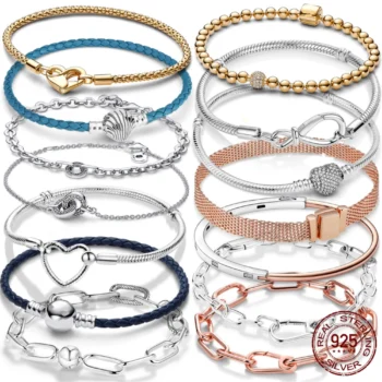 Fashion Style 100% 925 Sterling Silver Charm Bracelet For Women Sterling Silver Color Jewelry Making Friendship gifts