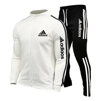 Men's Zippered Stand Up Collar Training Suit, Sports Shirt and Pants, Sportswear, Running, Fitness Wear, New, 2024