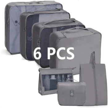 Thickened Travel Packing Cube 6/1 Piece Set Fashion Waterproof Large Capacity Clothes Sorting Storage Bag Men's Weekend Bag