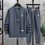 2024 Men's Tracksuit 2 Piece Waffle Hoodie Sweatsuits Sets Athletic Jogging Suits with Pocket Spring Autumn Casual Sports Suit