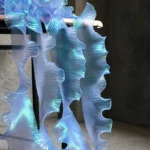 kf-S9dd1b340afae428d946df29ec12617f5i-1-Yard-Blue-Lace-Fabric-Pleated-Mermaid-Effect-Laser-Neon-Luster-For-Women-Dress-15CM-Wide