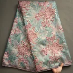 African Brocade Silk Lace Fabrics 2023 High Quality Diy Nigerian Jacquard Lace Damask Fabric 5Yards Tulle Lace For Wedding Y3466