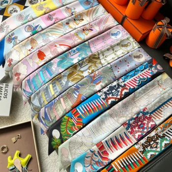 أقواس شعر طويلة من حرير التوت ، وشاح رأس عصري ، أشرطة ربطات رأس ، عصابة رأس متعددة الوظائف ، وشاح شعر بشريط ، حرير ملبري