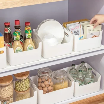 Clutter Organizer Basket Cosmetics Storage Box Household Drawer Type Kitchen Cabinets Organize Desktop Snacks Toy Storage