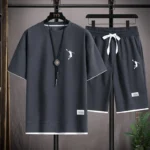 kf-S07a32e97c84c4e3e8acbec707ddd760fN-2024-NewSummer-New-Mens-Tracksuit-Linen-Fabric-T-shirt-and-Shorts-Two-Piece-Set-Men-Sports