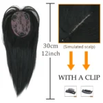 kf-Sd15b3418ffd640669266a42fa18af660Y-Synthetic-3-Clips-In-Topper-Straight-Hairpiece-Black-Brown-Women-Fake-Hair-Clip-In-Hair-Extensions