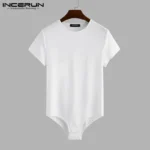 kf-S6f44371cdeef48d3bc76e41ad9542f8cG-INCERUN-2024-Men-Bodysuit-Solid-Color-Pajamas-Sexy-Short-Sleeve-O-neck-Rompers-Underwear-Summer-Fitness