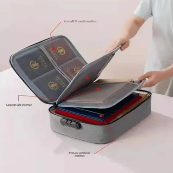 Large Capacity Home Use Certificate Storage Bag Waterproof Document Folder Organizer Bag For Id Cards Passports Files