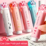 1 قطعة Kawaii دفع سحب تصميم القط باو المطاط المحايات طالب تصحيح أداة أطفال مدرسة اللوازم المكتبية هدية الإبداعية القرطاسية