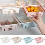 Fridge Drawer Organizer Retractable Slide Under Shelf Drawer Refrigerator Storage Box Kitchen Organizer Food Storage Baskets