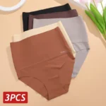 3PCS/Set Women High Rise Seamless Shapewear Bodysuit Ice Silk Tummy Control Butt Lifter Briefs Female Slimming Soft Underwear