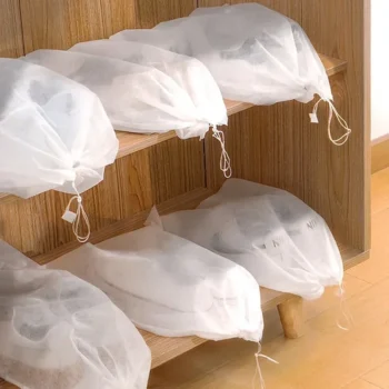 10pcs Shoes Storage Bag Dustproof Closet Organizer Non-woven Travel Portable Bag Waterproof Clothing Hanging Bags Shoe Drying