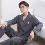 kf-S695a1f1e330e4095acafcdf9e218ce76R-Men-s-100-Cotton-Long-Sleeve-Pajama-Set-Autumn-Winter-Outer-Wear-Cardigan-Style-Homewear-New