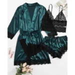 kf-S4c3cb8fe3a6a4f8bb06b87f83341379fb-Black-Sexy-Women-s-Pajamas-Satin-4-piece-Lace-Silk-Suspender-Tops-Shorts-Robe-Pajamas-Set