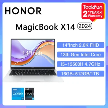 كمبيوتر محمول HONOR-magicx14 Pro ، كمبيوتر فائق بوك ، كمبيوتر شخصي ، Intel Core ، AMD Ryzen 5 ، 16 جيجابايت ، GB ، 1 ، 14 بوصة ، دفتر ملاحظات FHD ،