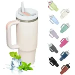 40oz H2.0 Tumbler with Straw Stainless Steel Vacuum Insulated Car Mugs Double Wall Thermal Iced Travel Cup