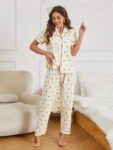 kf-Scc08ba4bcfbb49f8aca062102270fe8fh-Cherry-Print-Textured-Pajama-Set-Casual-Short-Sleeve-Buttons-Lapel-Top-Elastic-Pants-Women-s-Sleepwear