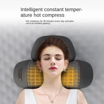 Cervical Pillow Electric Massager Hot Compress Vibration Massage Sleeping Memory Foam Pillow Spine Support Relaxation Treatment