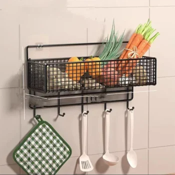 Daily Necessities Kitchen Bathroom Sanitary Napkins Living Room Dormitory Wall Hanging Perforation-free Furniture Storage Basket
